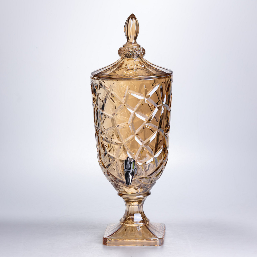 Лимонадниця з краном скляна 3 л диспенсер для напоїв лимонадник із краном Золотистий HP-19-308 Коломия - фото 1