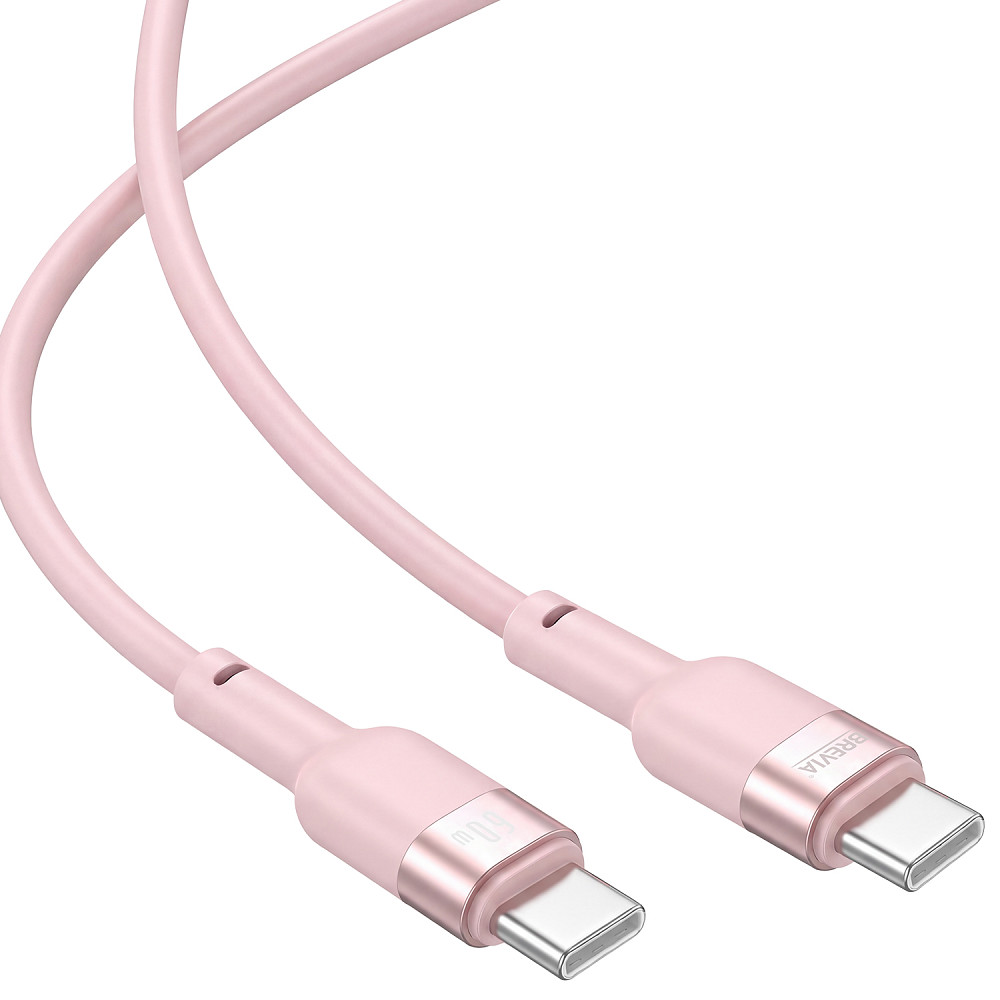 Кабель Brevia Type-C to Type-C 60W 1,2м, рожевий box (52120PCCC1) Львів - фото 3
