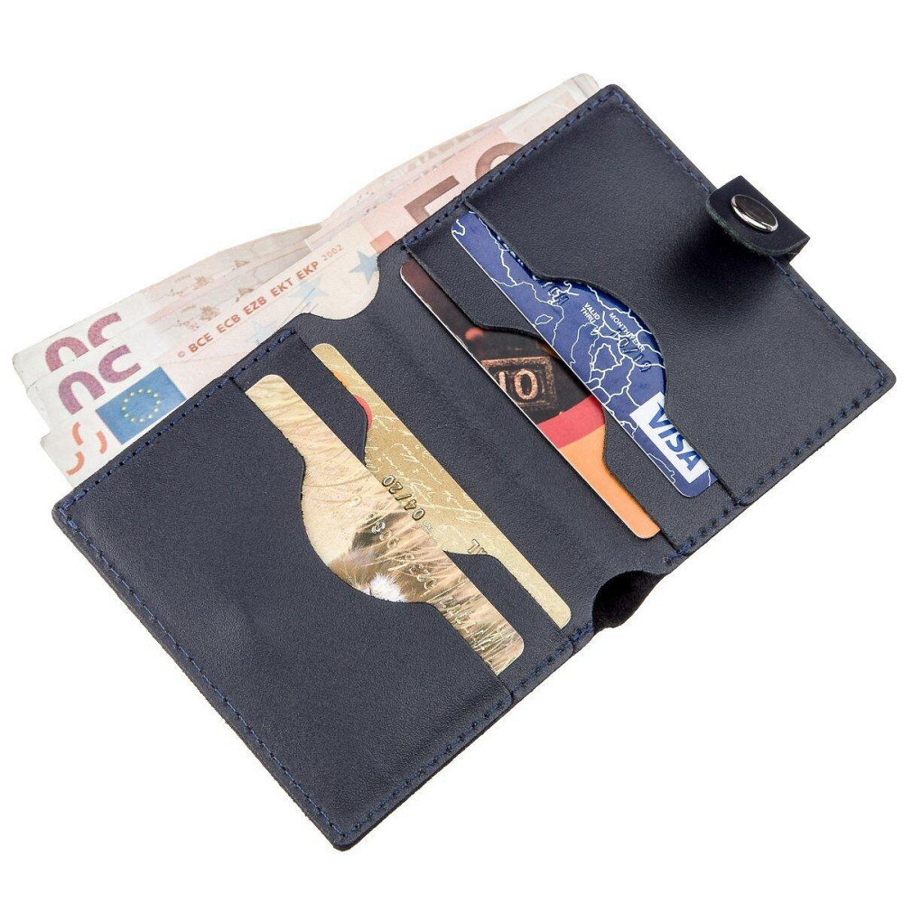 Недороге портмоне вертикальне чоловіче шкіряне SHVIGEL 16220 Синє Київ - фото 5