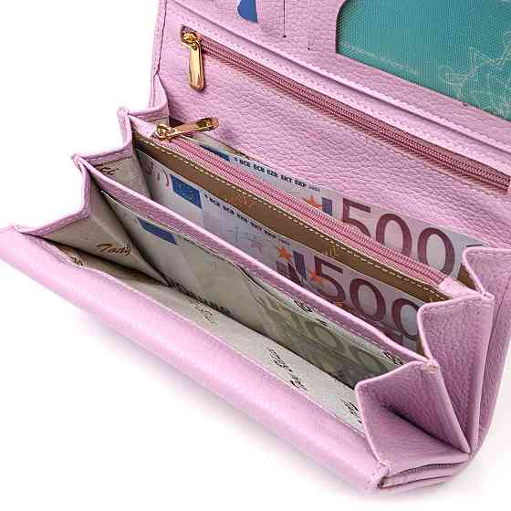 Женский кошелек с большим количеством отделений нежного цвета из натуральной кожи Tony Bellucci 21958 Лиловый Киев