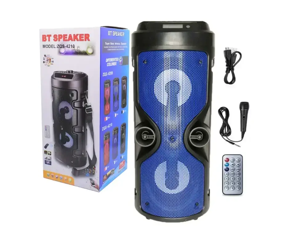 Портативна музична колонка Bluetooth ZQS-4210, потужний звук, підтримка TF-карти, FM, USB, LED підсвітка Одеса - фото 5