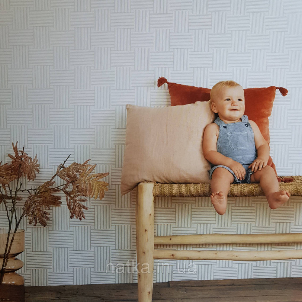 Шпалери вінілові на флізелін Caselio Mystery 0.53х10 м геометрія яскраві смуги золотисті на білому Київ - фото 2