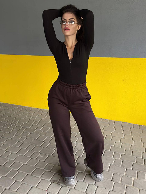 Жіночий стильний базовий лонгслів трикотаж Джерсі Чорний Одеса - фото 3