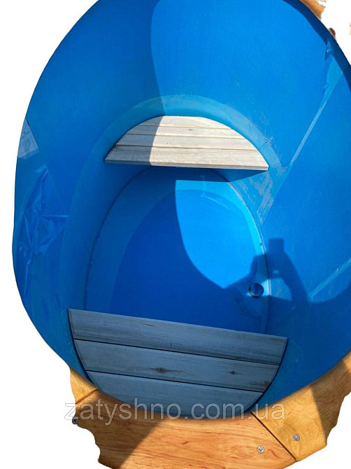 Купиль 110*100 овальная с крышкой и ступеньками Киев - изображение 10