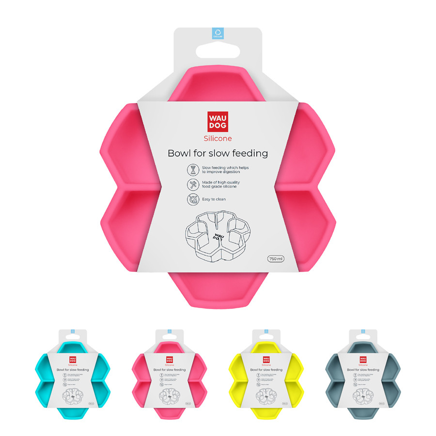 Миска для повільного харчування WAUDOG Silicone, 750 мл, рожевий Коломыя - изображение 1