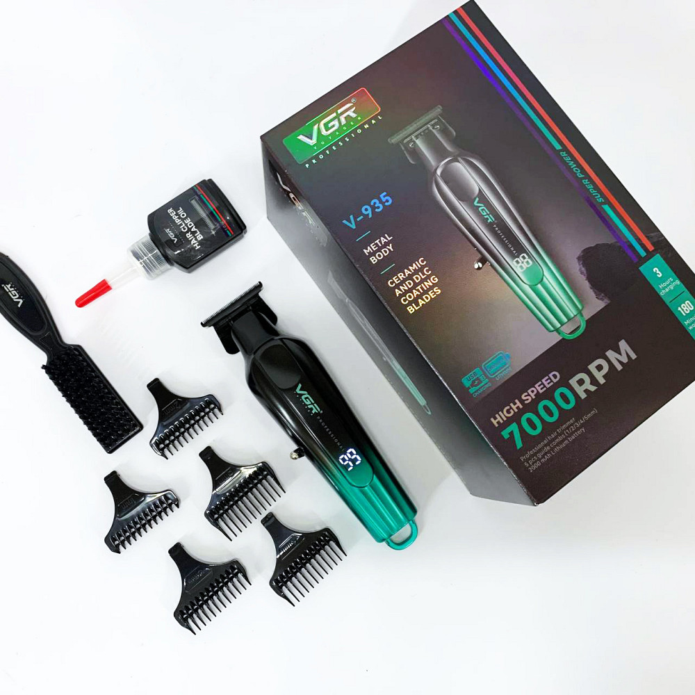 Машинка для стрижки с мощным аккумулятором VGR V-935, Универсальный тример для стрижки и бритья LO-70 Львов - изображение 7