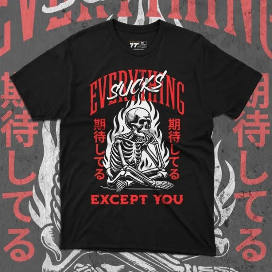 Футболка чоловіча з  принтом Everything sucks Розмір 48 Дніпро