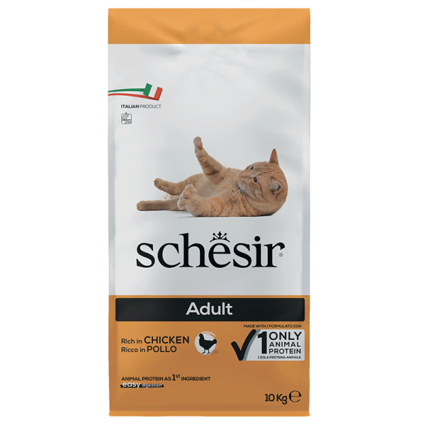 Schesir Cat Adult Chicken ШЕЗИР ВЗРОСЛЫЙ КУРИЦА сухой монопротеиновый корм для котов Киев - изображение 1