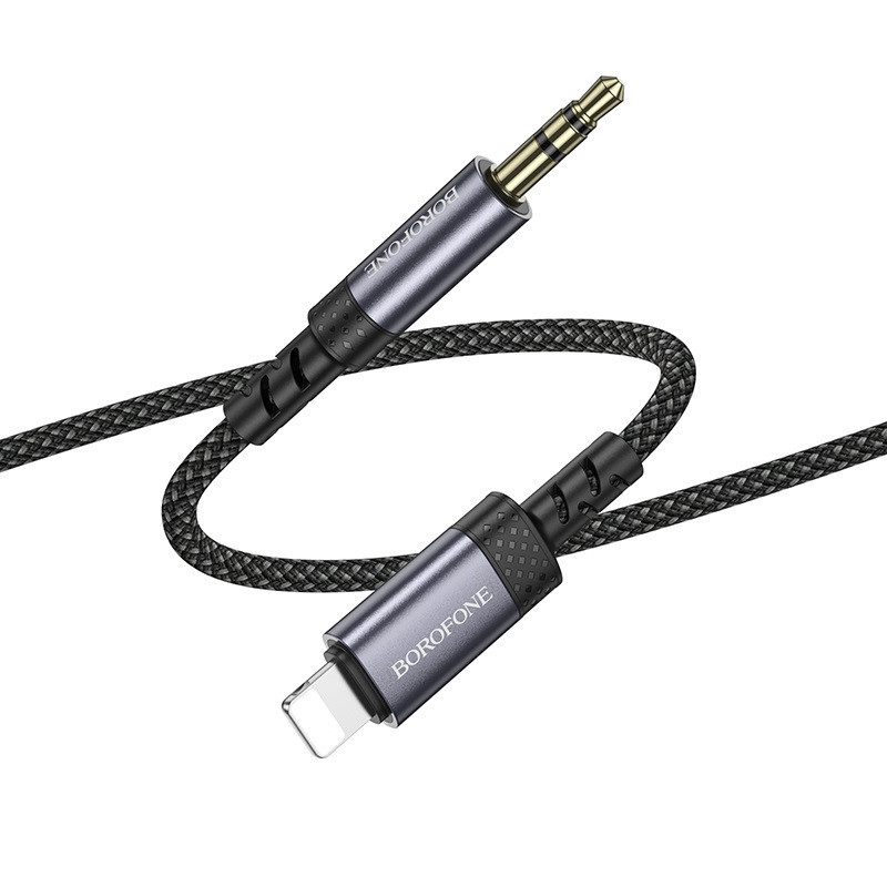 Аудиокабель BOROFONE BL24 iP to 3.5mm male, nylon braid, 1m, Metal Grey Одесса - изображение 6