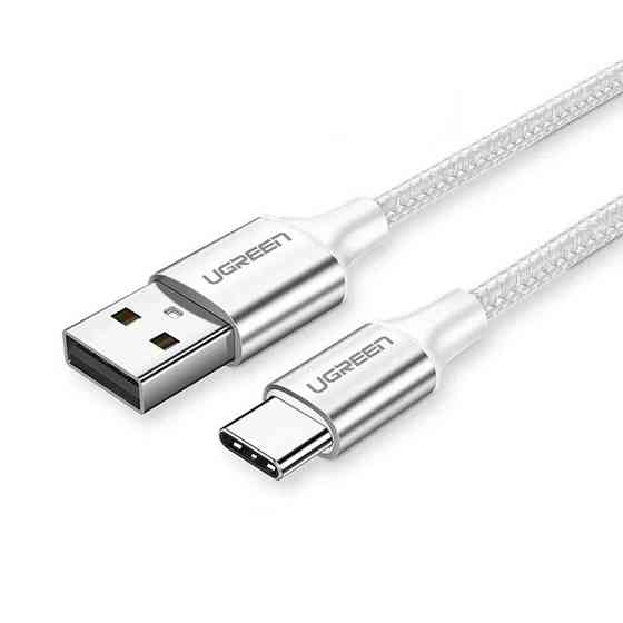 Кабель USB 2.0 AM-Type-C M, 3 м, 60W Nickel Plating Aluminum Braid білий, US288 UGREE Вінниця