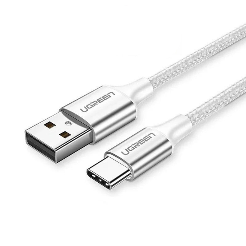 Кабель USB 2.0 AM-Type-C M, 3 м, 60W Nickel Plating Aluminum Braid білий, US288 UGREE Вінниця - фото 1