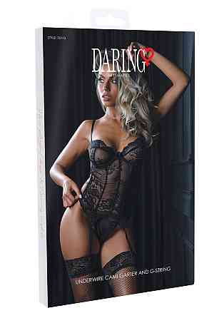 Корсет полупрозрачный Daring Intimates, со стрингами, черный, S/M Sex Aura Киев