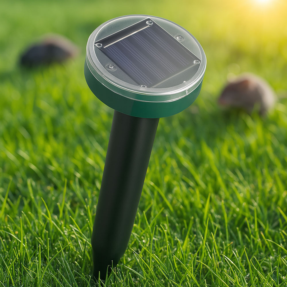 Ультразвуковий відлякувач кротів, комах та гризунів із сонячною панеллю / Відлякувач для саду Київ - фото 1