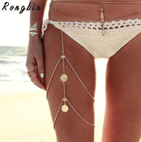 Браслет ланцюжок на ногу стильний 2019 бодічейн Київ - фото 2