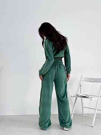 Велюровый костюм с лампасами Зелёный 48/52 Харьков