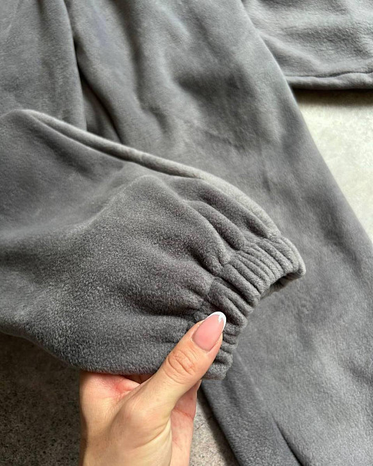 Женский теплый прогулочный костюм: кофта и брюки двусторонний флис Графит, 48/52 Одесса - изображение 2