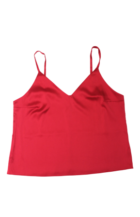 Шовкова майка на тонких бретельках Червоний XL/2XL Харків