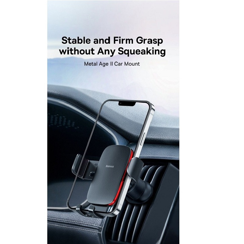 Держатель для телефона Baseus Metal AgeⅡ в авто, серый Киев - изображение 3