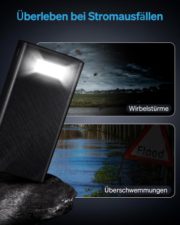 Портативное зарядное устройство PowerElephant Power Bank 50000 мАч, быстрая зарядка 22,5 Вт, 5 выходов, 2 входа, USB Type-C, LED Киев