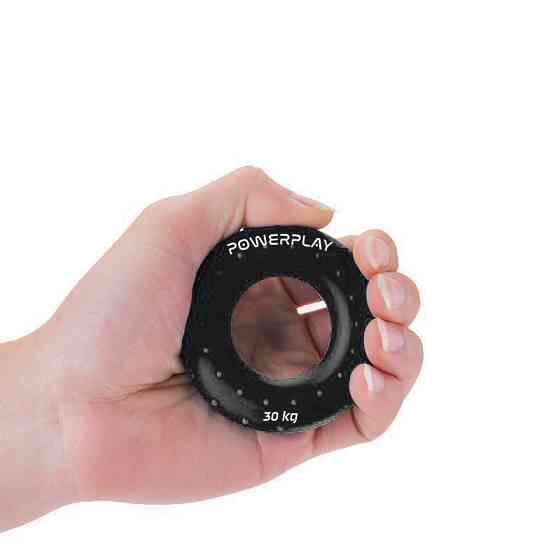 Еспандер кистьовий силіконовий PowerPlay PP-4338 Hand Grip Hard 30 кг. Чорний Кам'янське