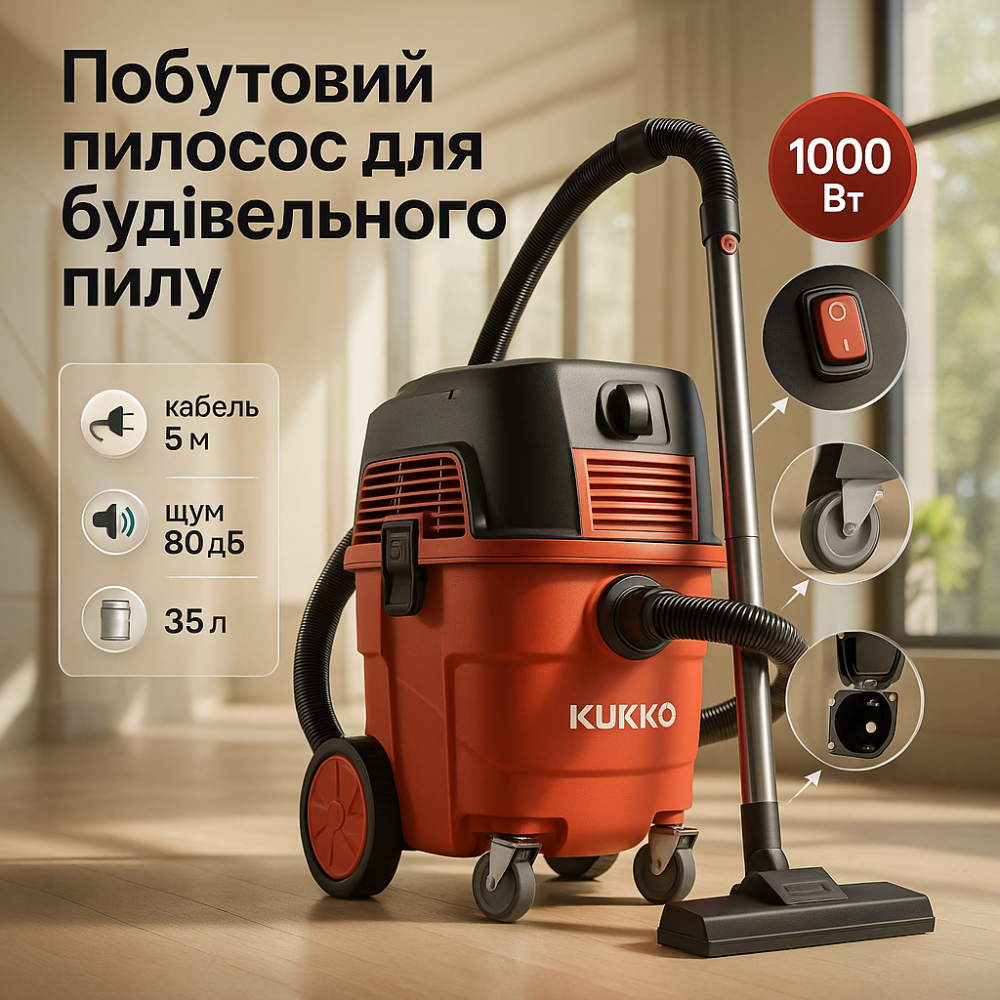 Промышленный пылесос для уборки 4500Вт 35л Boxer BX-113 для строительной пыли IX-70 Львов - изображение 4