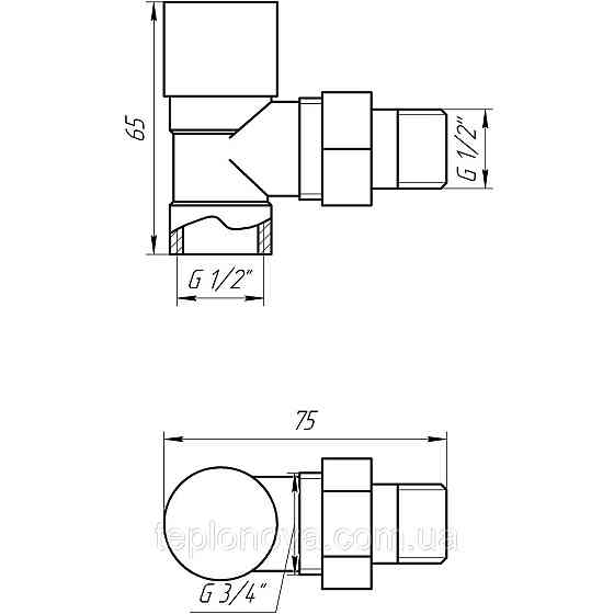 Кран вентильный угловой с американкой SOLOMON 1/2″ CHROM 1844 п/ключ Черновцы