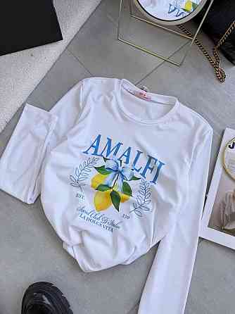 Жіночий повсякденний лонгслів із мікродайвінгу з малюнком Білий, 42/44 Одеса