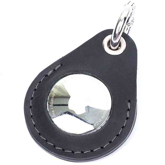 Кожаный брелок-держатель для Apple AirTag Черный (GRANDE PELLE) Киев