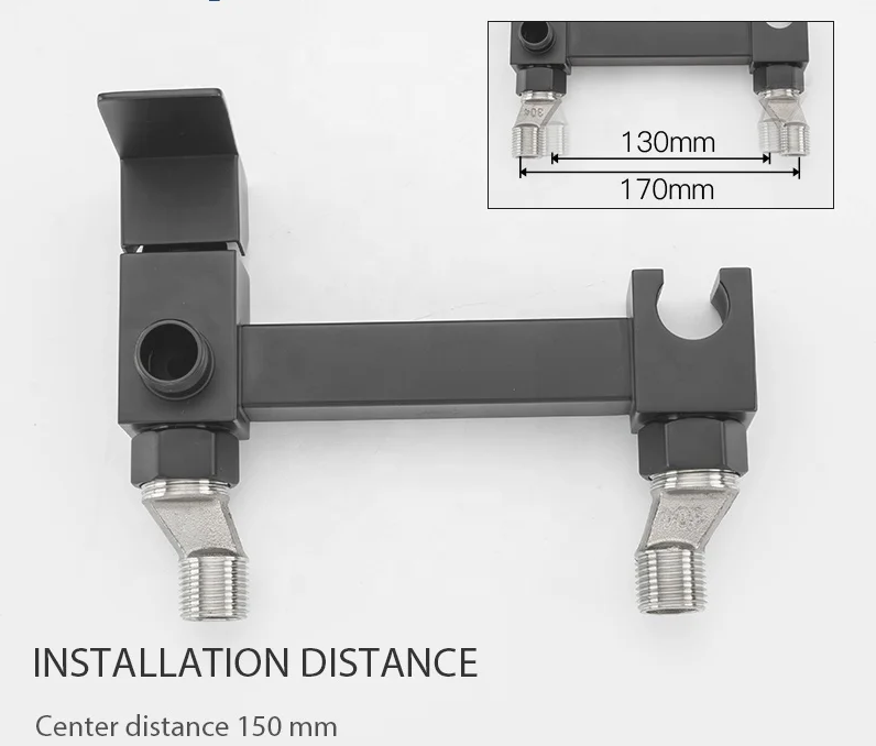 Змішувач настінний з гігієнічним душем Mixxus KUB-222 GRAPHITE з нерж.сталі графітний (MI6846) Чернівці - фото 3