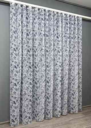 Тюль VR-Textil 416т Flora Батист Білий з сіро-блакитним 500х270 см (42-0828) Київ