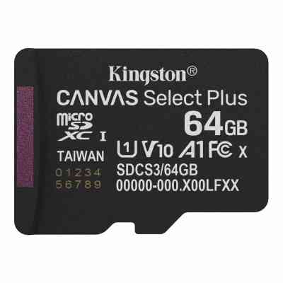 Карта пам'яті Kingston 64GB microSDXC class 10 UHS-I V10 A1 Canvas Select Plus (SDCS3/64GBSP) Вінниця