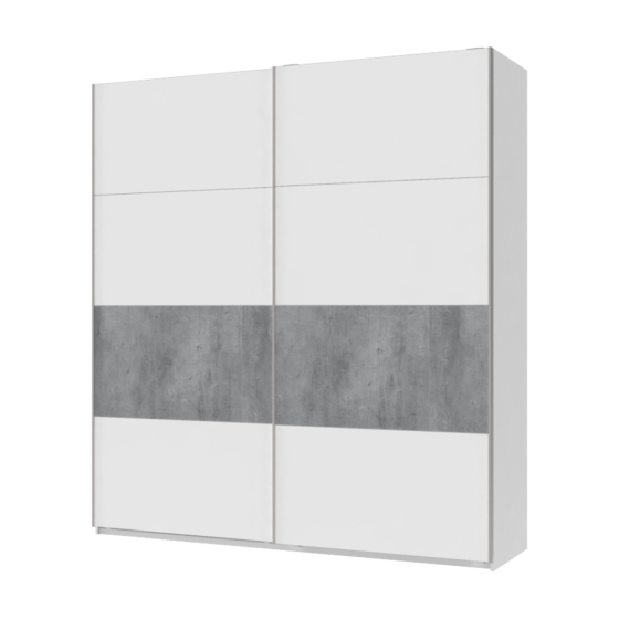 Шафа-купе двохдверна Doros G-Caiser 220х60х240 см Білий/Бетон (DRS-011006) Дніпро
