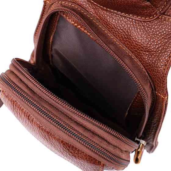 Чоловіча сумка через плече з натуральної шкіри Коричневий (Vintage) Київ