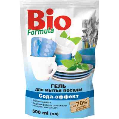 Средство для ручного мытья посуды Bio Formula Сода-эффект дой-пак 500 мл (4823015922725) Винница
