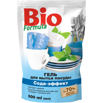Средство для ручного мытья посуды Bio Formula Сода-эффект дой-пак 500 мл (4823015922725) Винница - изображение 1