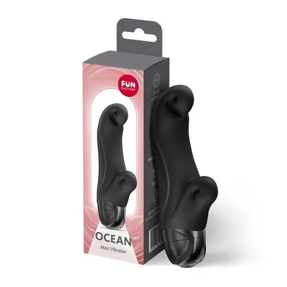 Вібратор-кролик Fun Factory OCEAN Black, для клітора та точки G, 6 режимів, на батарейках Львів