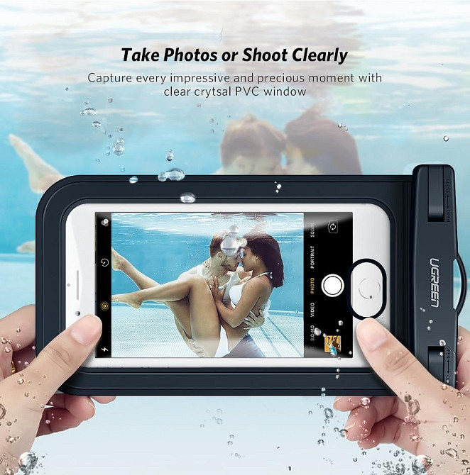 Захисний водонепроникний чохол Ugreen для телефону і документів (Чорний) Миколаїв - фото 4