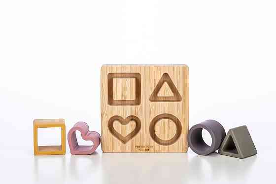 Силіконовий сортер на дерев`яному підносі FreeON, pink Киев