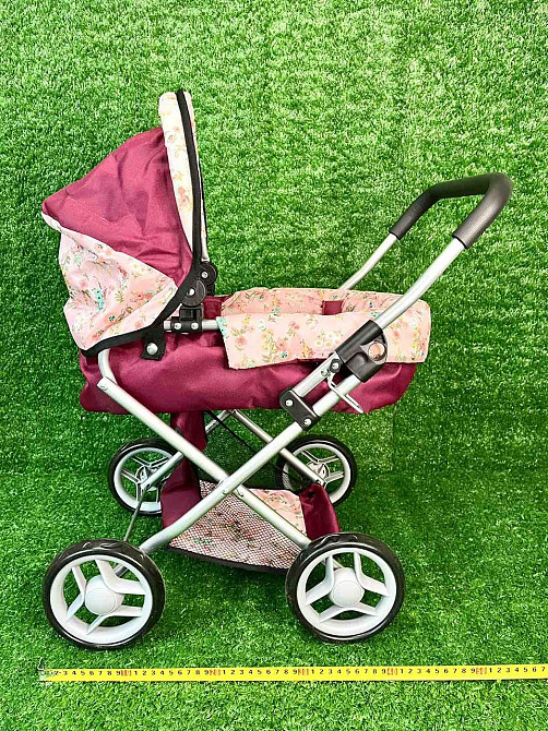 Коляска для ляльки Melogo металева з люлькою-переноскою кошиком Бордова (9369/82100) Чернигов - изображение 5
