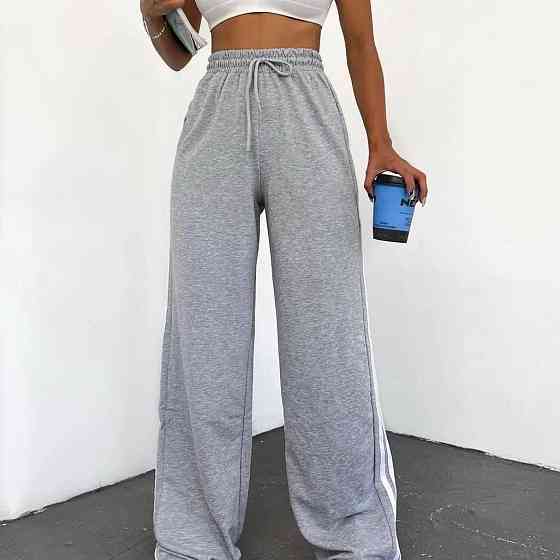 Жіночі повсякденні штани у спортивному стилі з лампасами двонитка Одеса