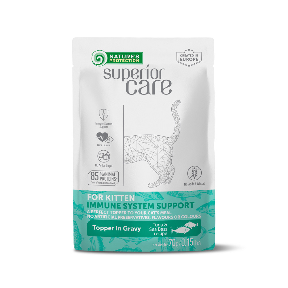 Nature's Protection Superior Care Kitten Immune System Support Tuna & Sea Bass Вологий корм для кошенят для підтримки імунної системи з тунце Киев - изображение 1