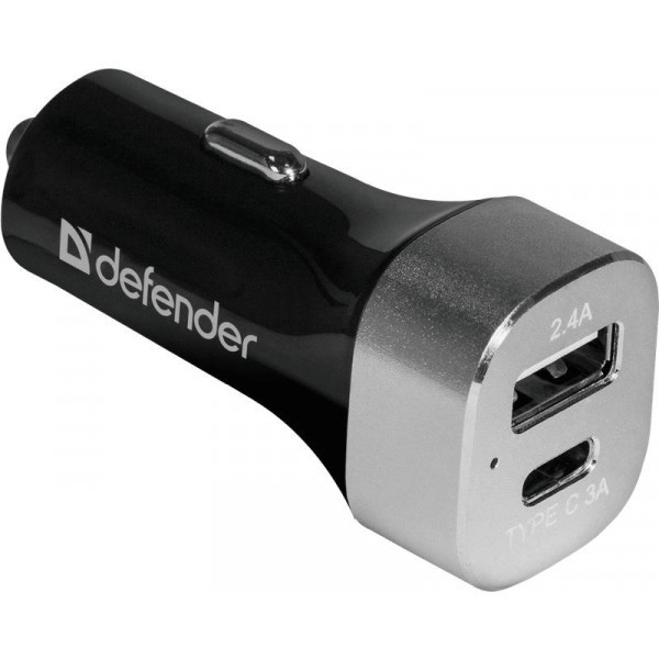 Автозарядка 2xUSB 27W (USB-C + USB-A) UCG-01 5V/5.4A Defender (83569) Київ - фото 1