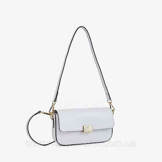 Маленька жіноча сумка в білому кольорі з гладкої шкіри Virginia Conti Київ