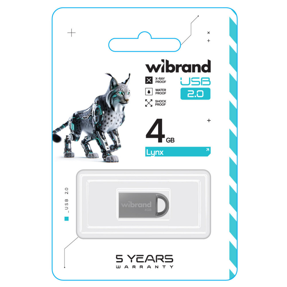 Flash Wibrand USB 2.0 Lynx 4Gb Silver (WI2.0/LY4M2S) Київ - фото 2