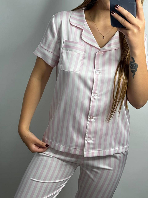 Женская пижама сатин Розовый XS-S Харьков - изображение 2