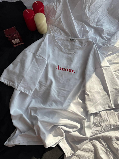 Женская базовая оверсайз футболка AMOUR из турецкого кулира Одесса - изображение 1