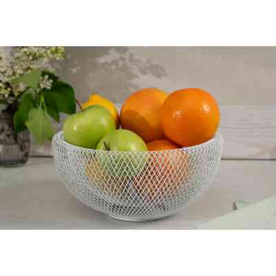 Фруктовница Ardesto Midori 25х25х12см, метал, білий (AR0902W) Винница