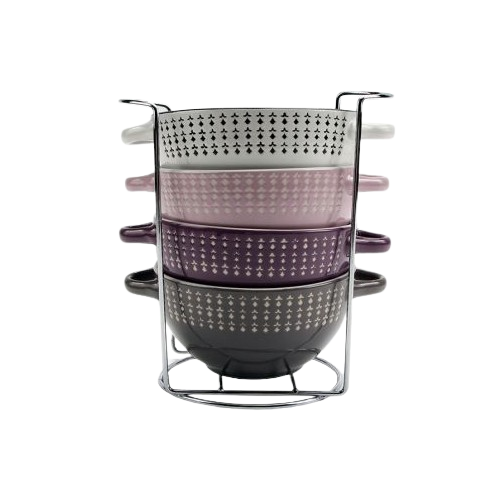 Набір піал Візерунок мікс (440мл-4шт.+ підставка) KW 110 MS Interos Житомир - изображение 1