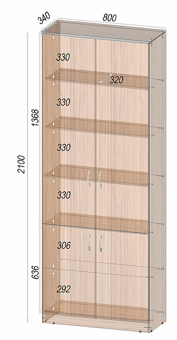 Шкаф ОШК-1, Бетон, 800/340/2100 Львов - изображение 2