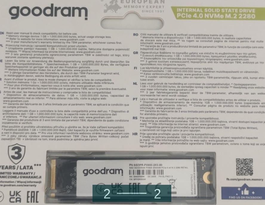 Жорсткий Диск SSD NVME 2 TB Goodram Київ - фото 1